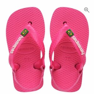 Havaianas baby flip flops pink sz 2-3, 6-12 months